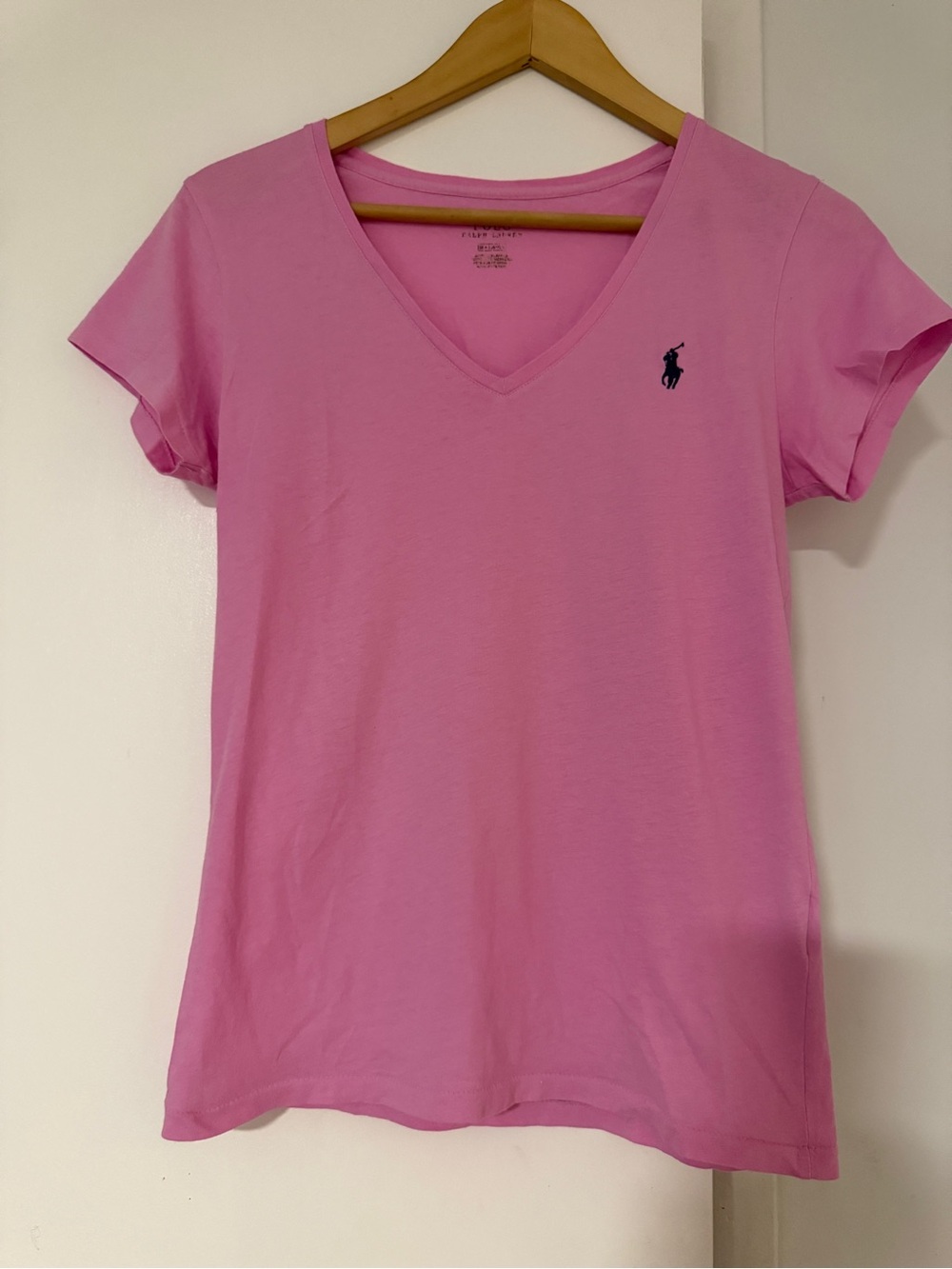 Ralph Lauren Pink V-Neck Short Sleeve Polo Tee